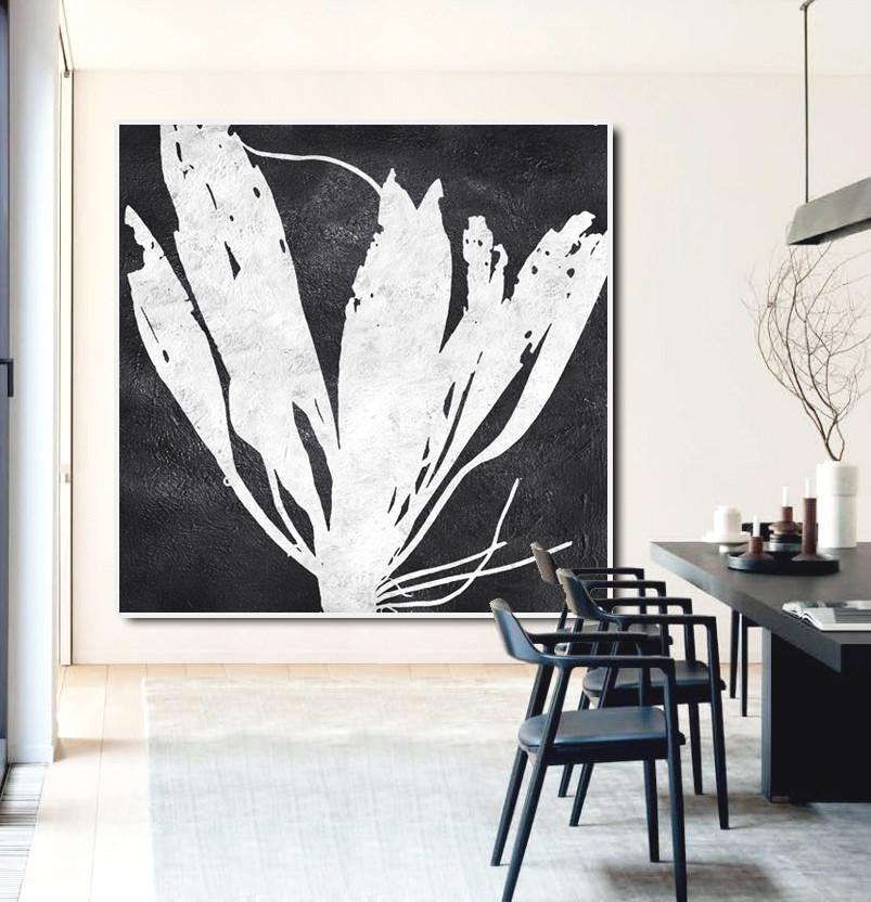 Minimal Black and White Painting #MN9A - Click Image to Close